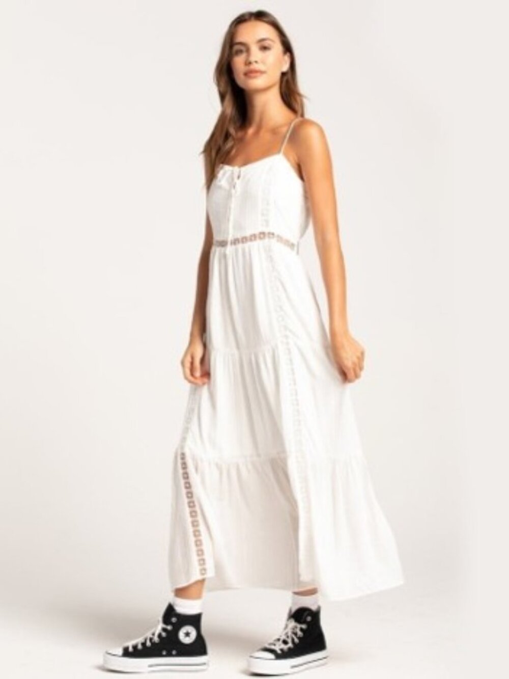 NWT ~ Hurley Alice Midi-Dress~Size MED | Breezy, Beautiful & Beach-Ready! 🤍☀️🌴